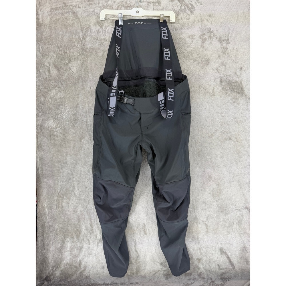 Fox Racing Bib Pants Mens 38 Defend Fire Black Polartec MTB Cycling 28489 EUC